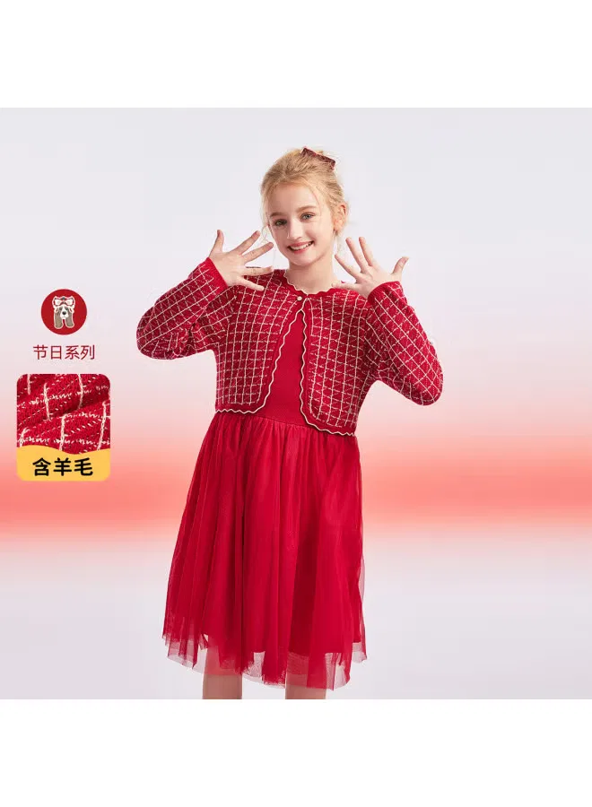 Платье с длинным рукавом с сетчатой юбкой Girl'S Holiday Series Hush Puppies — фото 2