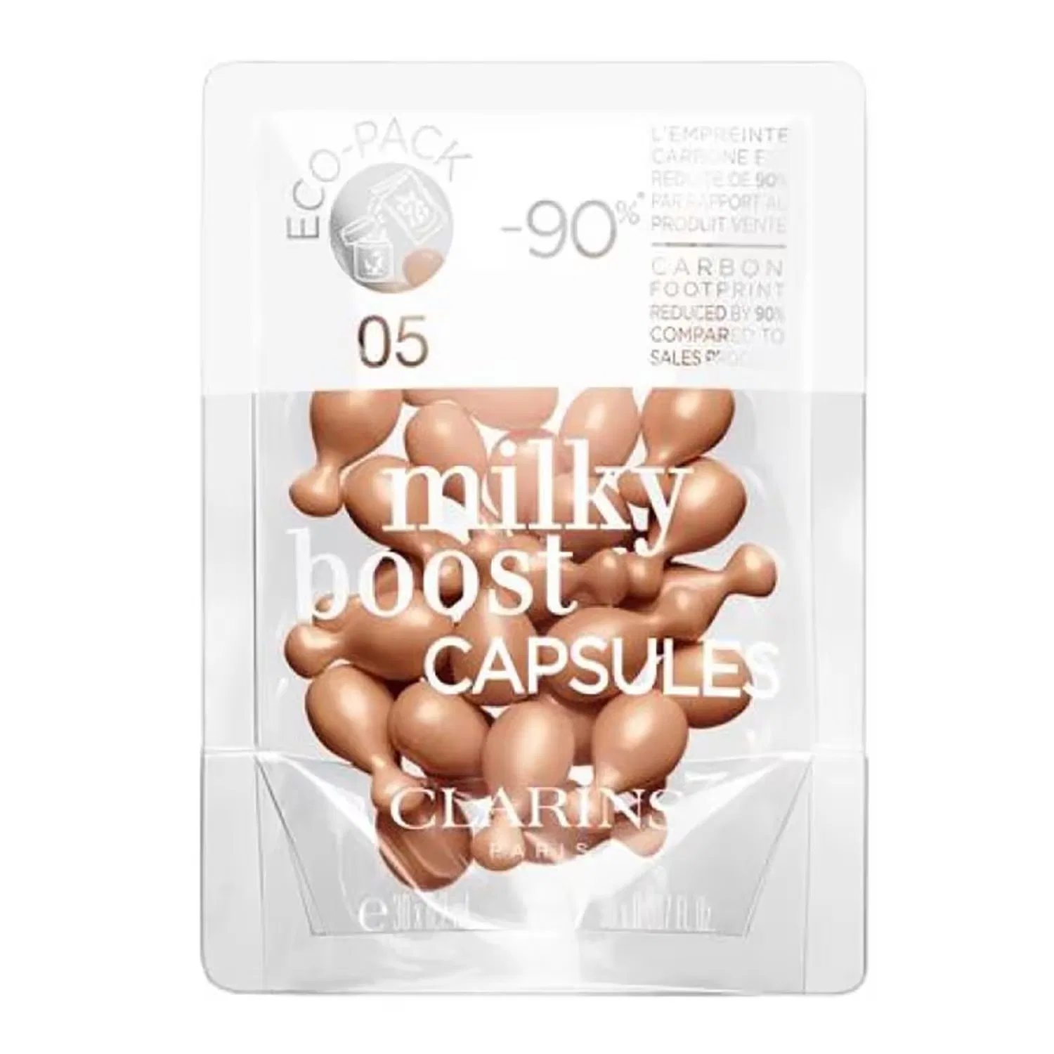 Капсулы с тональным флюидом Milky Boost 6 г, для лица, с персиковым ароматом, CLARINS, 05 Refill