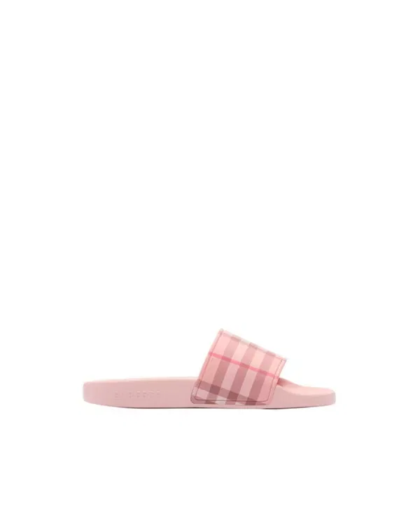 Детские сандалии для девочек с принтом Check Burberry, Peony Pink