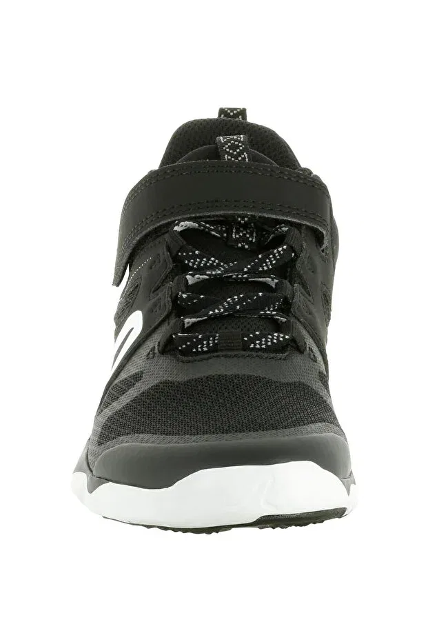 Детские спортивные туфли для девочек с липучкой PW 540 JR Decathlon, Black/Pearl Gray — фото 3