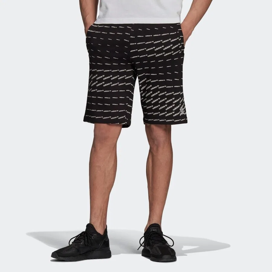 Шорты спортивные с принтом Graphics Monogram adidas, Черный
