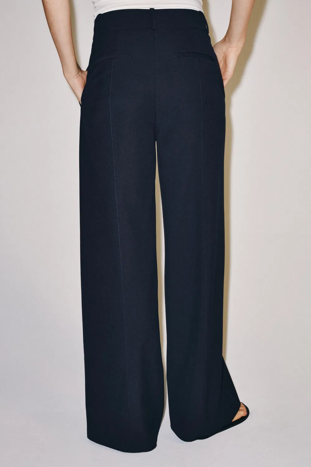 Брюки с широкими штанинами из коллекции ZW ZARA, Navy blue — фото 3