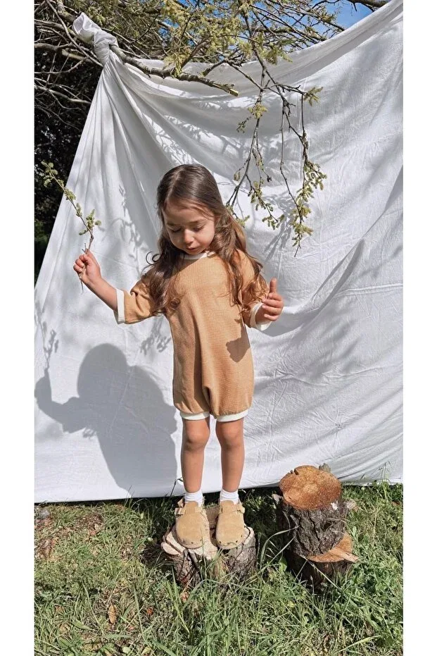 Детский комбинезон оверсайз вафельный Eyc Baby, Beige