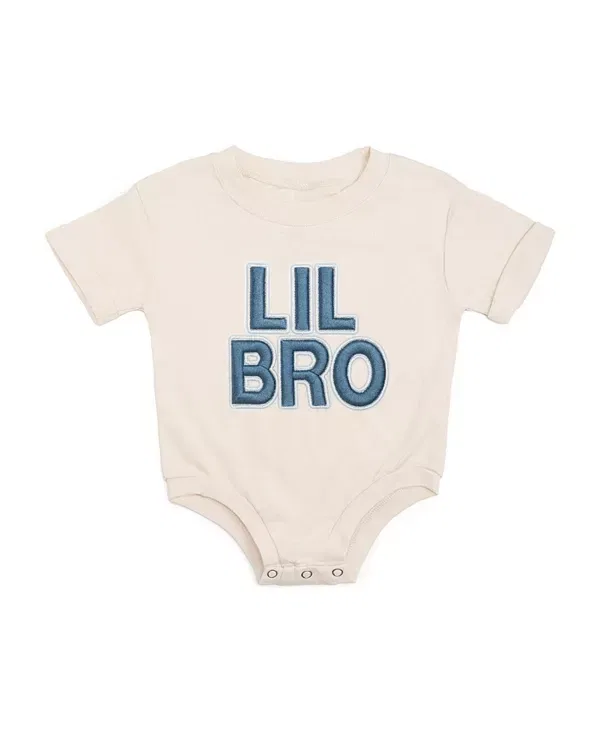 Детский комбинезон для мальчиков с коротким рукавом Lil Bro Embroidered Patch Sweet Wink, Natural