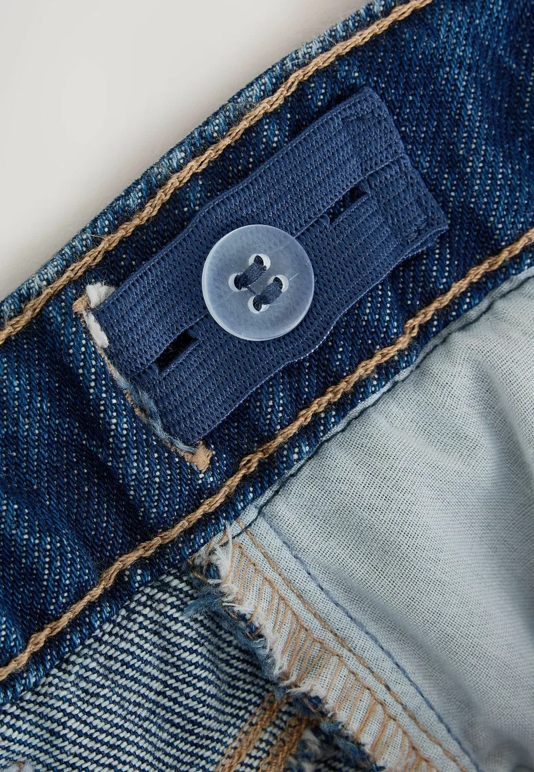 Джинсы с баской и широкими штанинами - джинсы прямого кроя Next, Blue Check Denim — фото 3