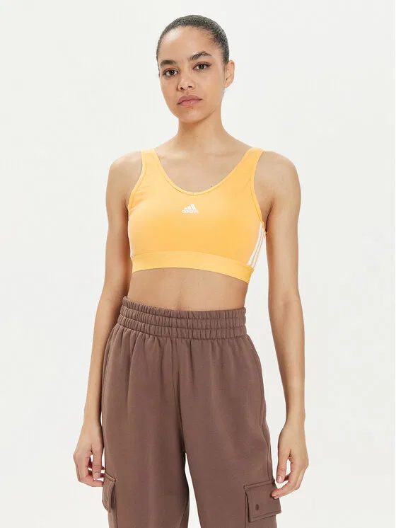 Топ slim fit Essentials 3-Stripes Adidas, желтый