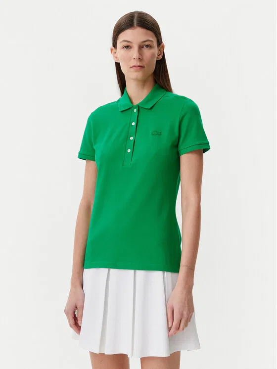 Поло Lacoste slim fit, зеленое