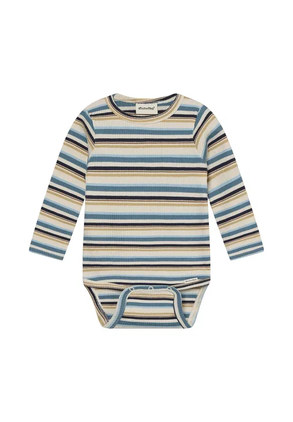 Боди с длинным рукавом полосатое Long sleeve body Minymo moonstone