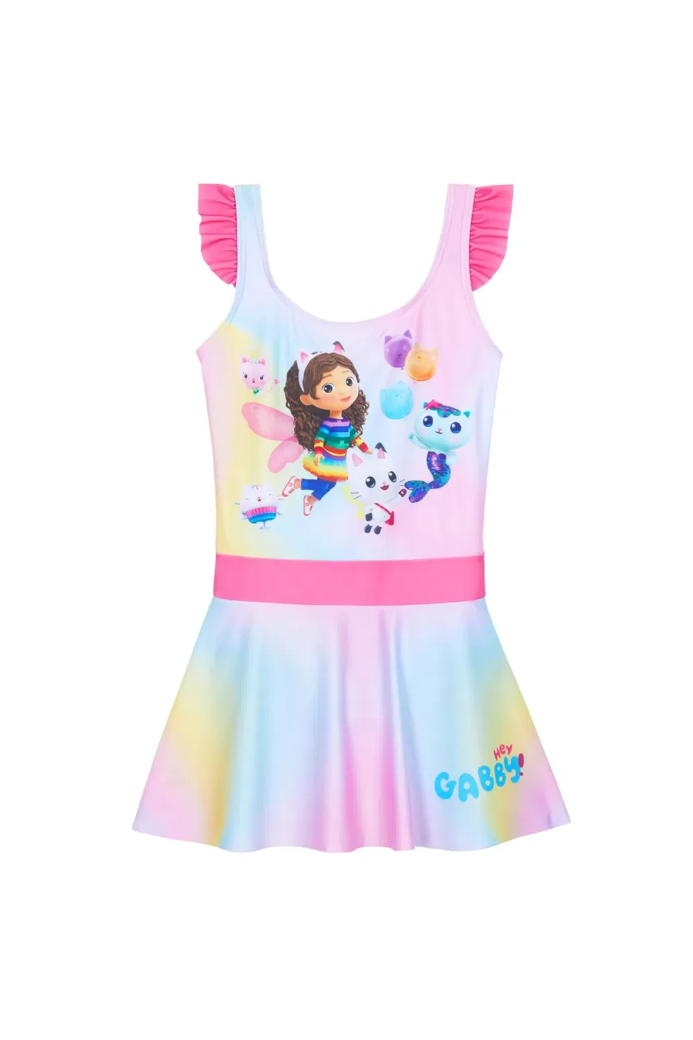 Детский купальник слитный с юбкой Gabby'S Dollhouse, Multi