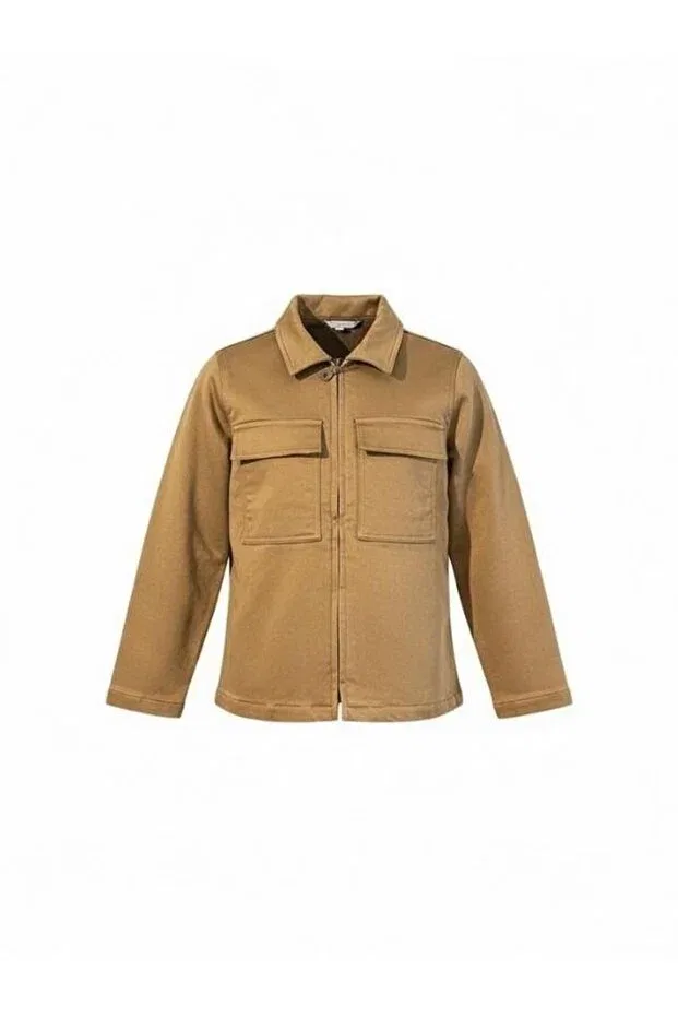 Детская куртка для девочек с длинным рукавом Zekids, Beige — фото 4