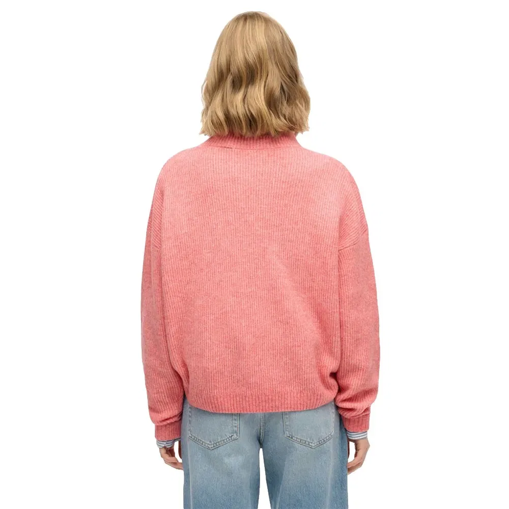 Свитер с высоким воротником Slouchy Superdry, розовый — фото 2