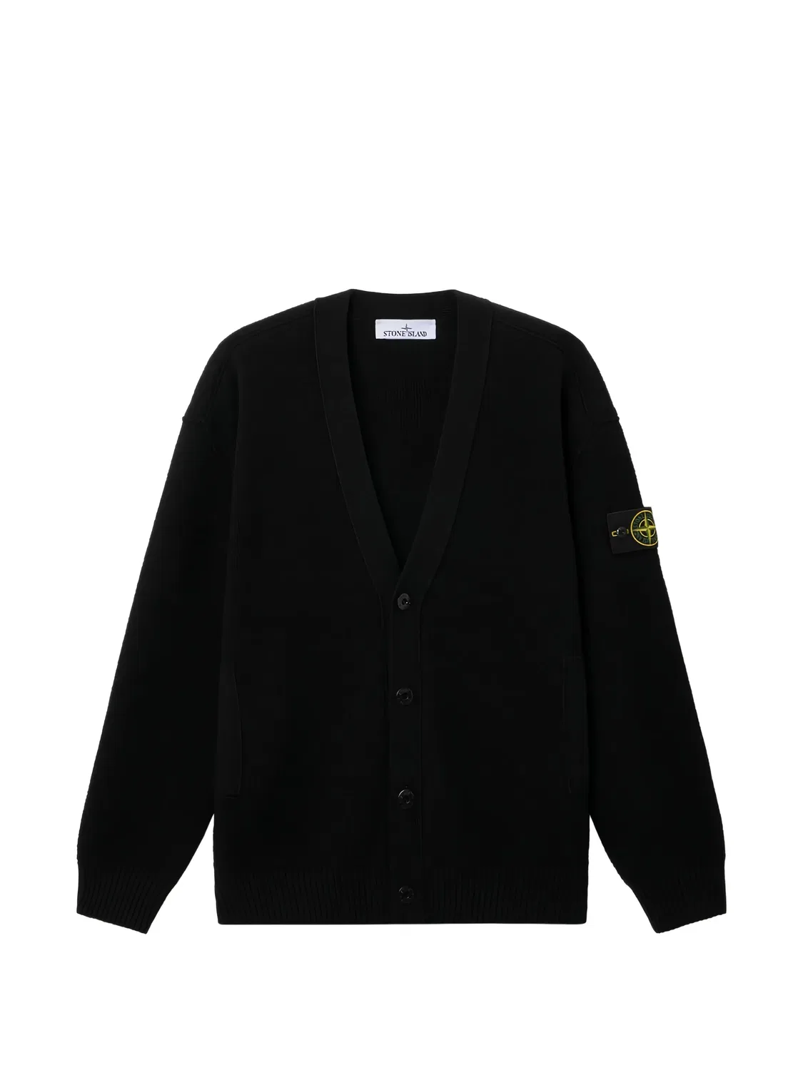 Stone Island Кардиган на пуговицах из шерсти, черный