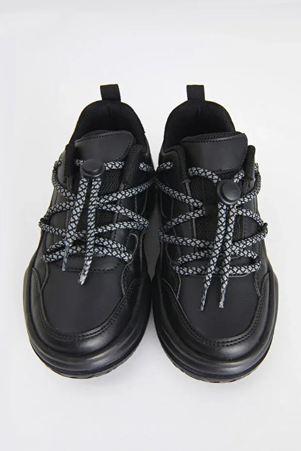 Детские кроссовки для девочек из искусственной кожи Dublin light girl's black sneaker Vicco, Black — фото 2
