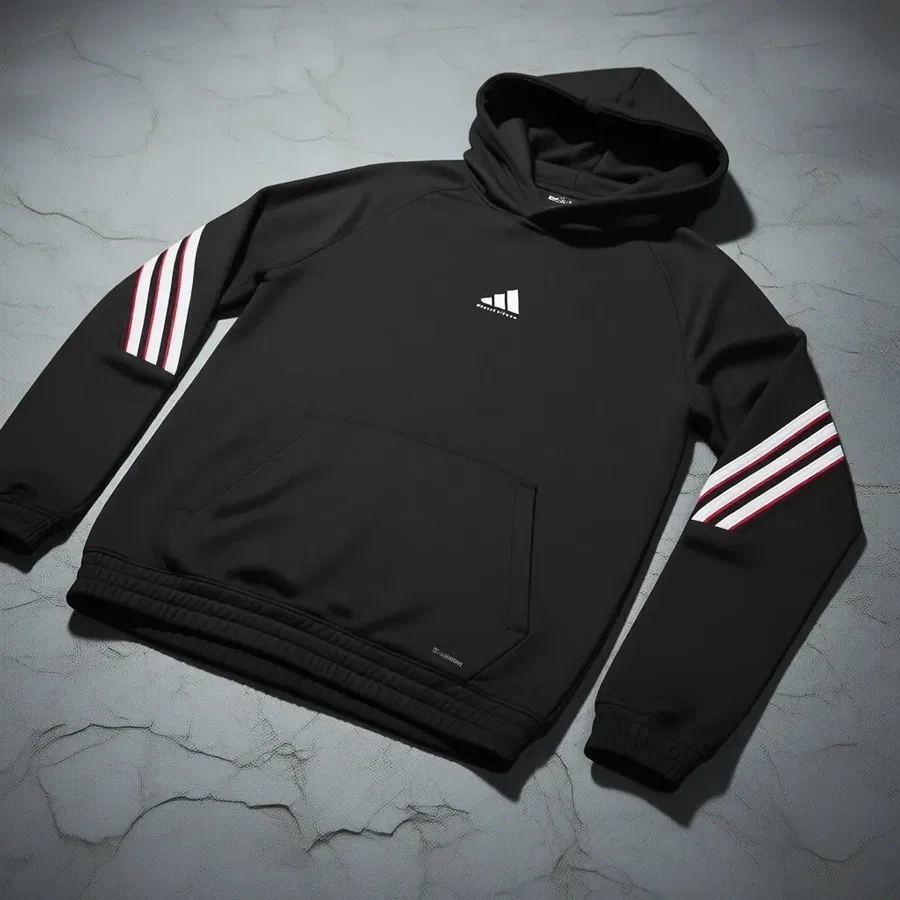 Худи мужское с капюшоном свободного кроя CRAZYWARM HOODY adidas, Черный — фото 2