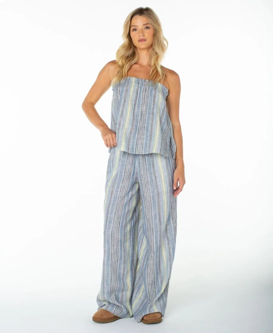 Топ без бретелек с рюшами на груди, модель Offshore Roxy, Mood Indigo Coastline Stripe — фото 2
