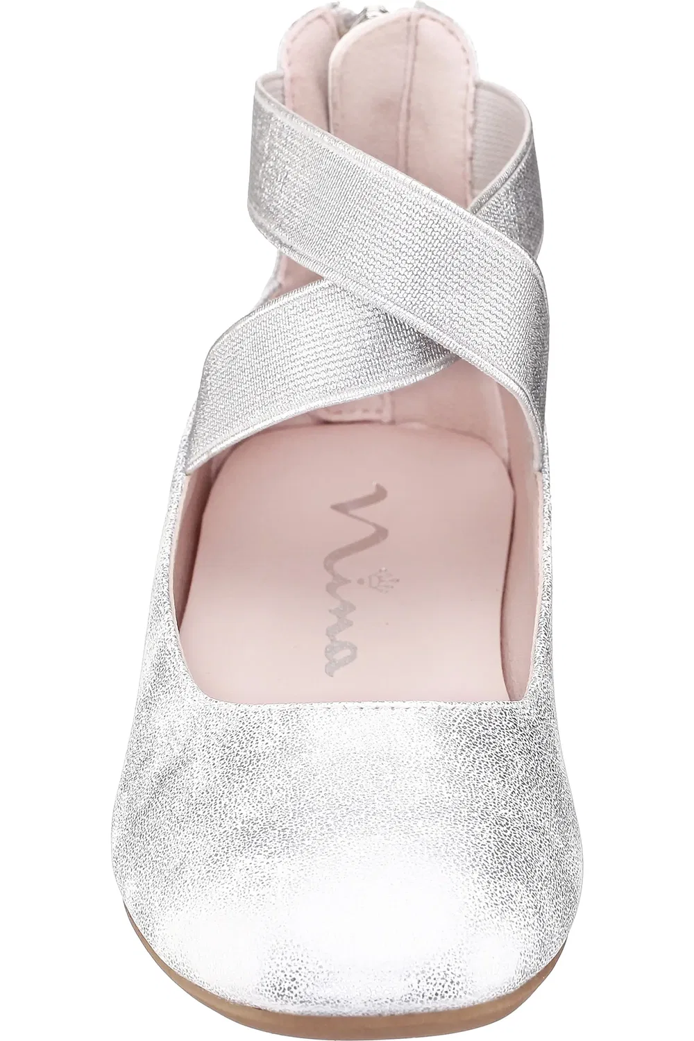 Детские балетки на перекрестных ремешках Marissa Nina, Silver Distressed — фото 4
