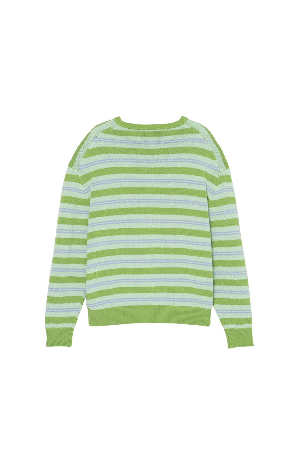 Полосатый джемпер из хлопка и льна ZARA, Greens — фото 4