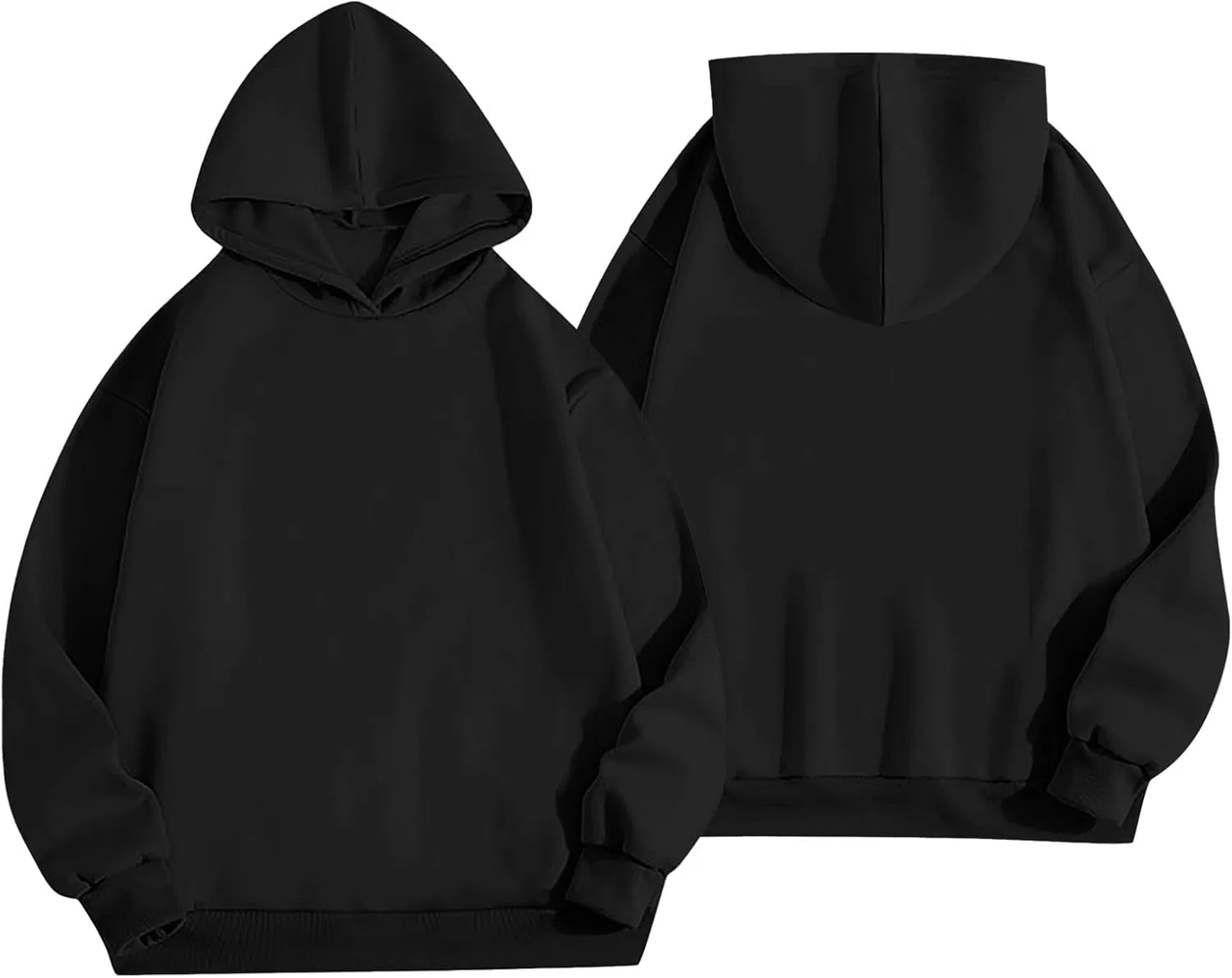 Женский комплект из худи и спортивных штанов с карманами, Black-3 — фото 4
