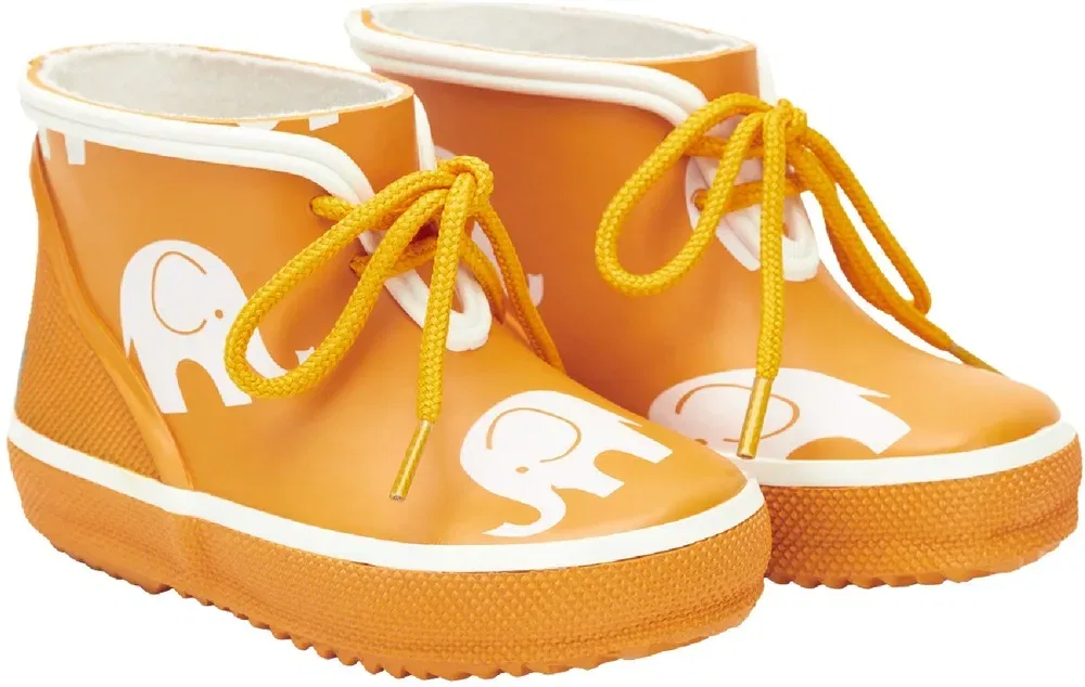 Резиновые сапоги детские с принтом слонов Low wellies w.elephant print Celavi, желтый