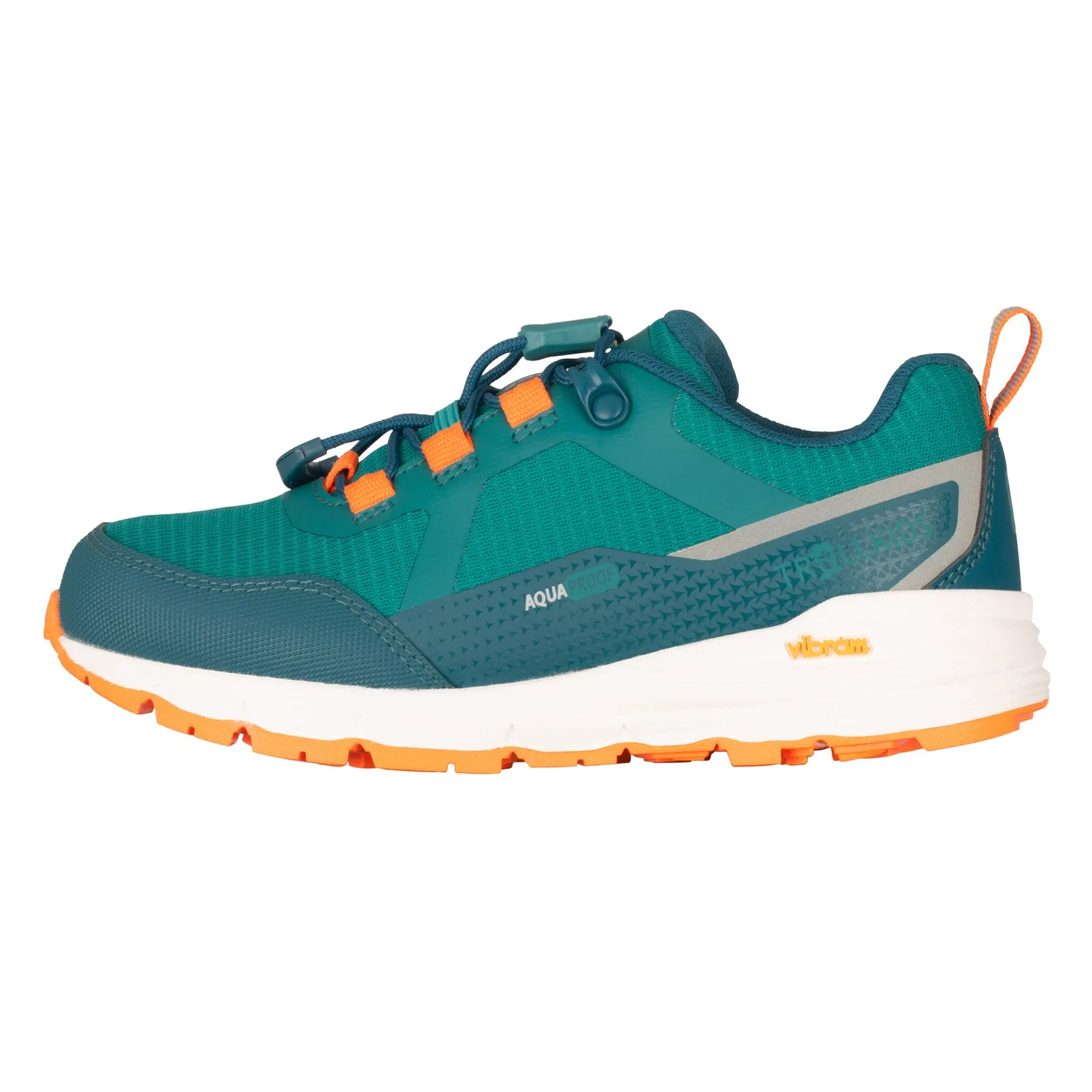 Детские кроссовки для активного отдыха Skarvan Hiker Low XT TROLLKIDS, Sea Green/Lagoon Green/Sahara Sunset — фото 2