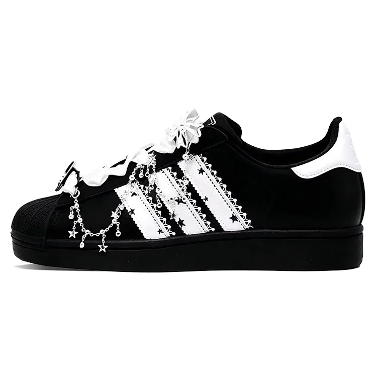 Детские кеды для мальчиков и девочек с принтом Superstar 2, Adidas Originals, Black — фото 3