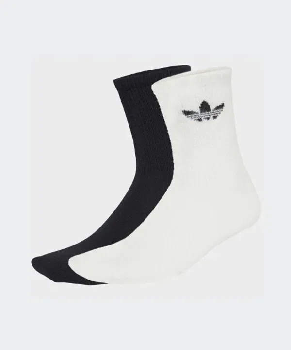 Носки пушистые, 2 пары, Adidas, белый, черный