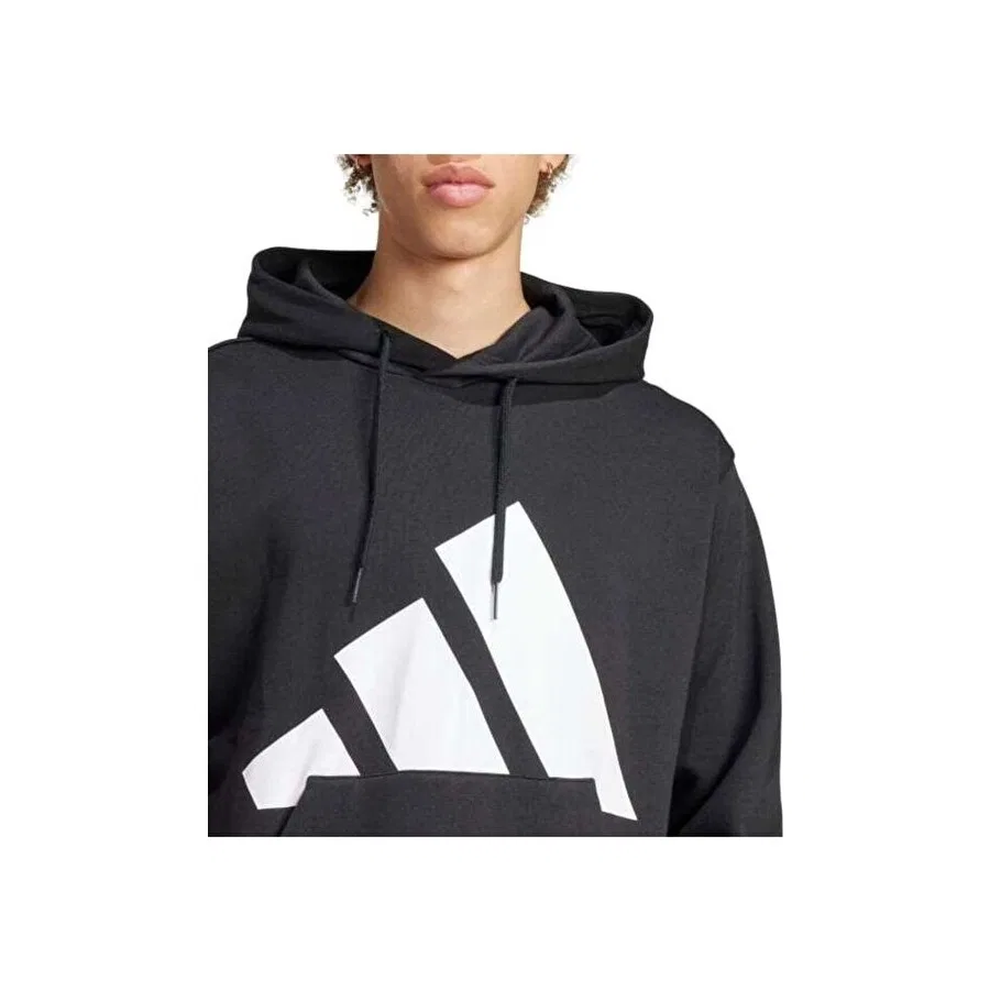 Мужской свитшот с капюшоном adidas M Bl Fl Hd, Черно-белый — фото 4