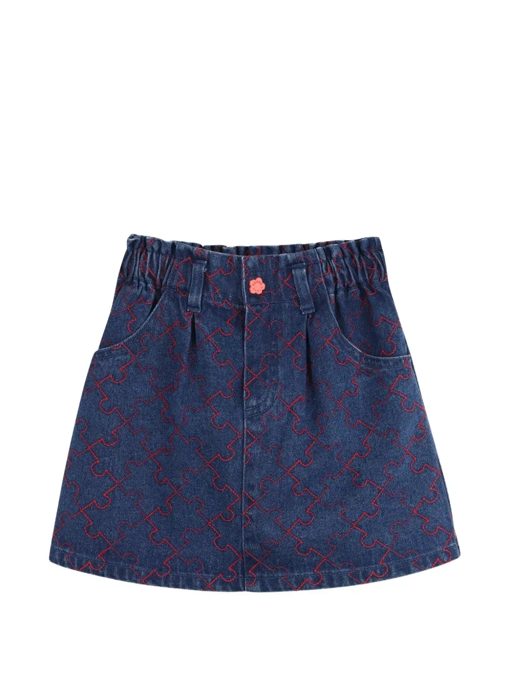 Джинсовая юбка мини с принтом Kenzo Kids, синий