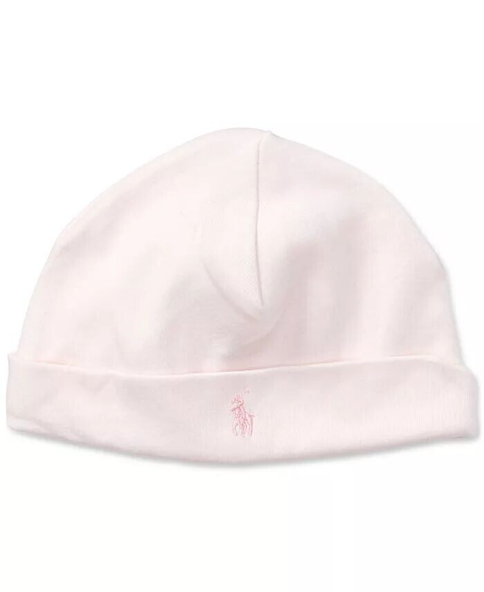 

Хлопковая шапка для маленьких девочек Polo Ralph Lauren, цвет Delicate Pink