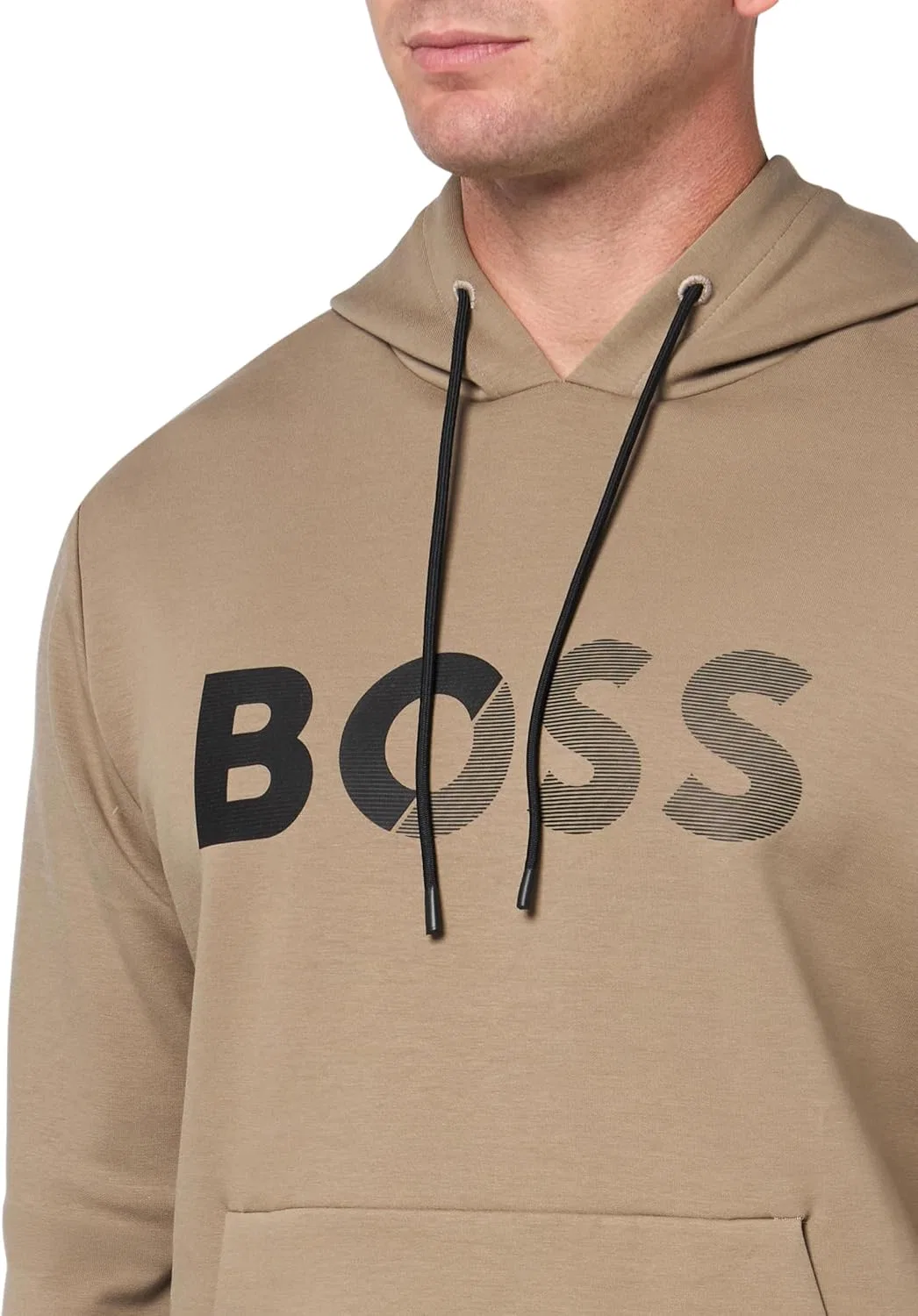 Мужская толстовка с капюшоном BOSS с тисненым логотипом Shade — фото 3