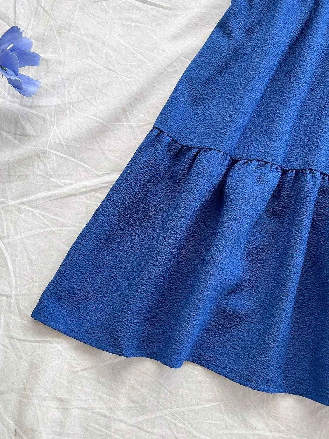 Женское повседневное платье на бретелях с вырезом Royal Blue — фото 2