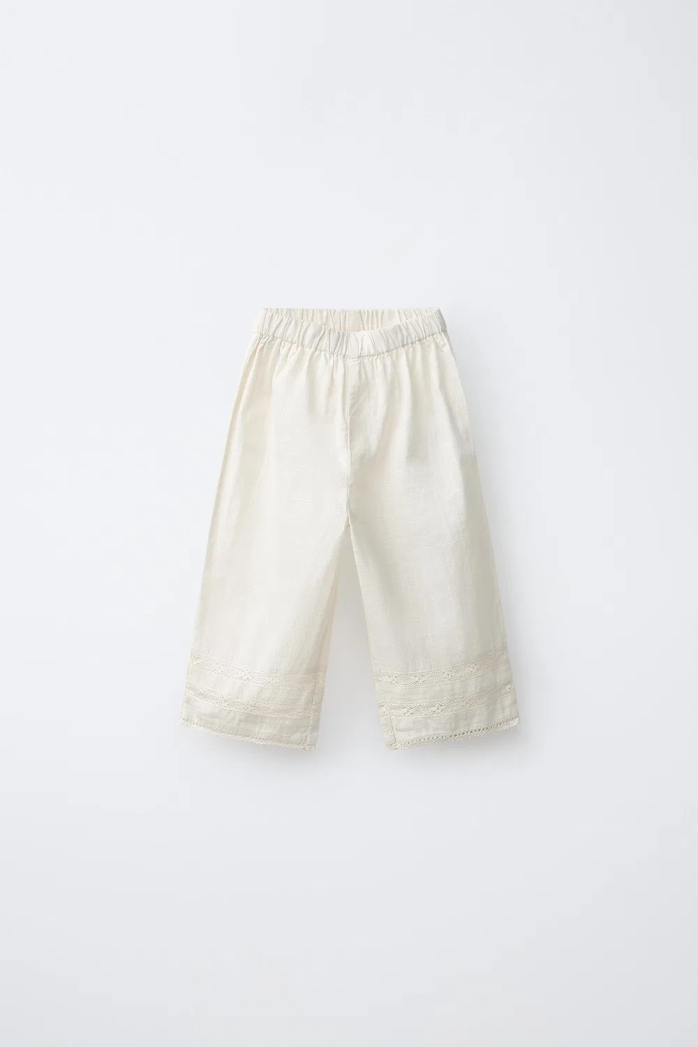Брюки с вышитыми карманами ZARA, Ecru/Marl