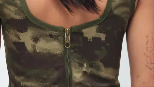 Женская рубашка с молнией Camo Corset Adidas Originals, мультиколор/night cargo — фото 2