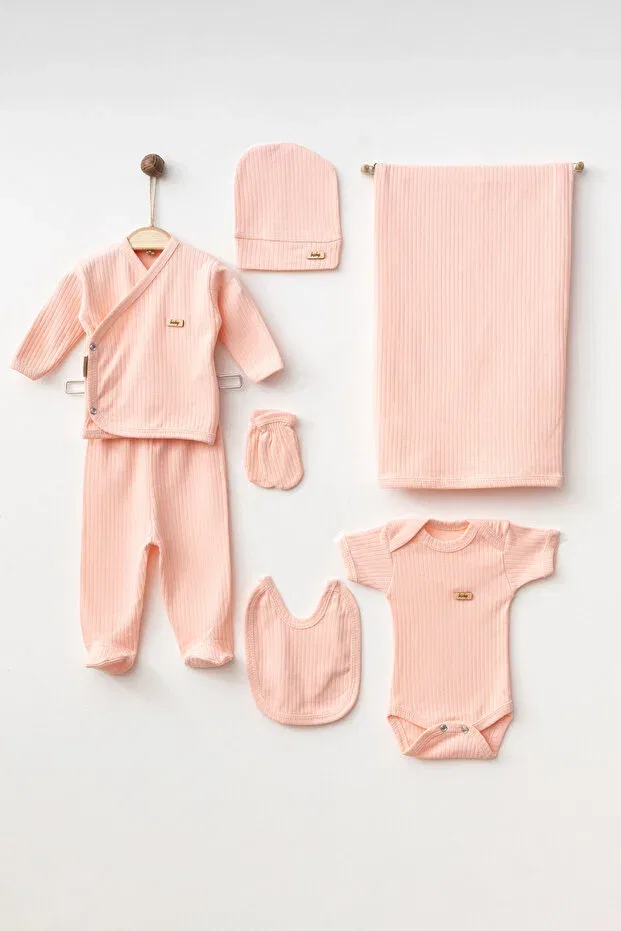 Детский комплект одежды для новорожденных хлопковый Yukobaby Bebeğiniz Için En Doğalı, Somon