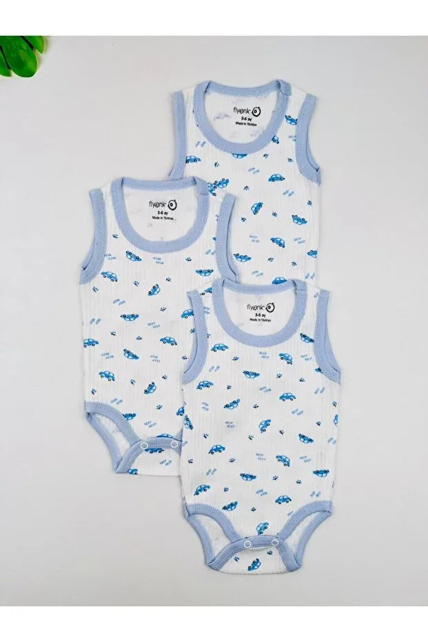 Детское боди-комбинезон для мальчиков хлопковый с принтом Efu Baby, Blue — фото 2
