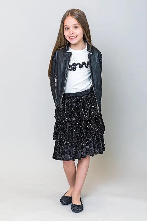Детская куртка для девочек из искусственной кожи Incity, Black