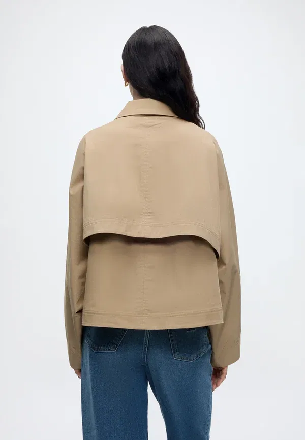 Куртка хлопковая Cotton short jacket Tommy Hilfiger, Camel, коричнево-бежевой — фото 3
