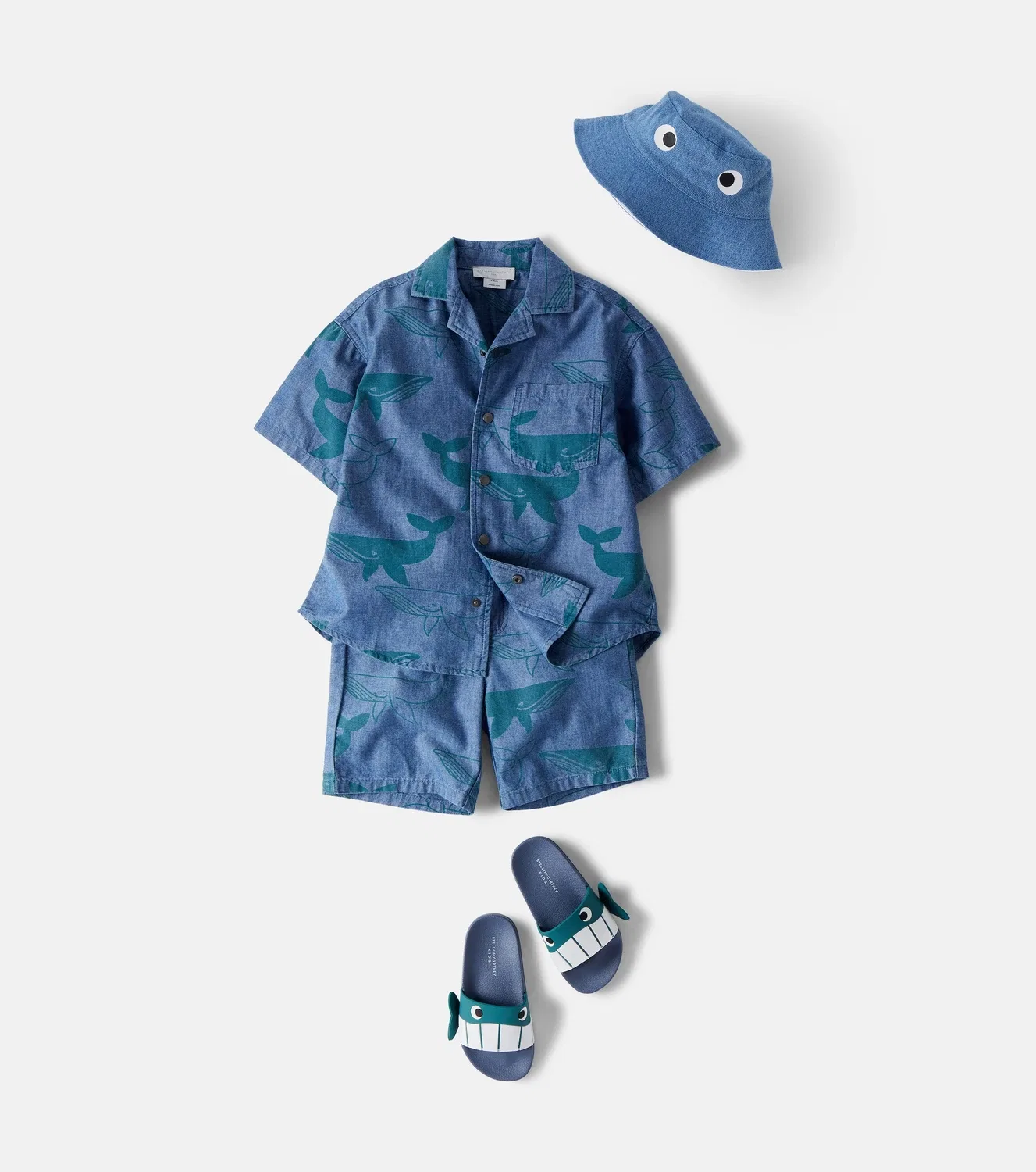 Шорты джинсовые с принтом Stella Mccartney Kids, синий — фото 2