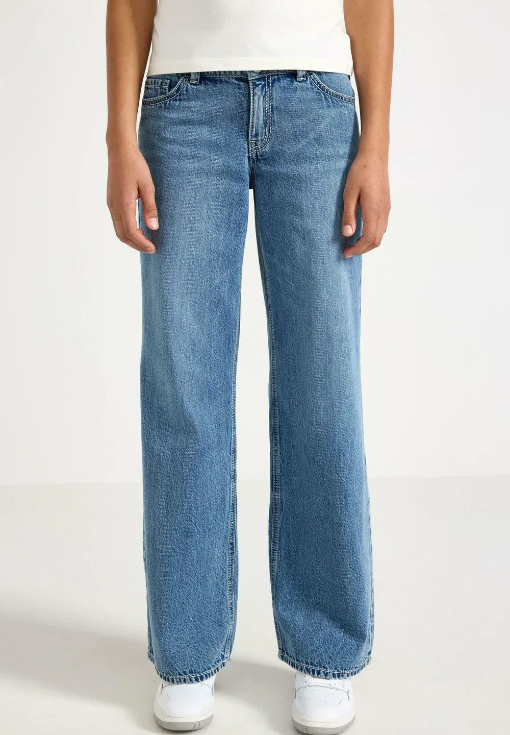Широкие джинсы со стандартной посадкой на талии - джинсы свободного кроя Lindex, Denim — фото 2