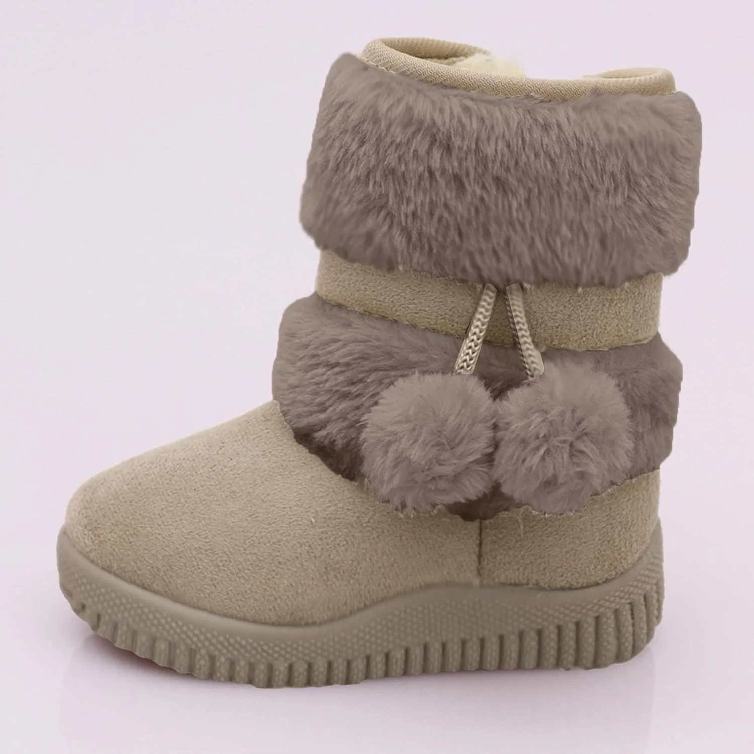 Детские зимние сапоги для девочек с меховой подкладкой TXGMNA, Beige — фото 2