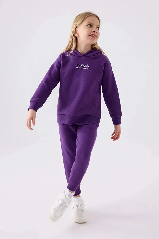 Детский спортивный костюм для девочек с принтом Licensed Rolypoly, Purple — фото 3