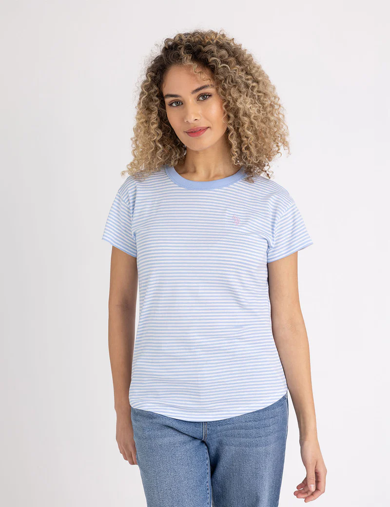 

Футболка U.S. Polo Assn Ringer Stripe, голубой