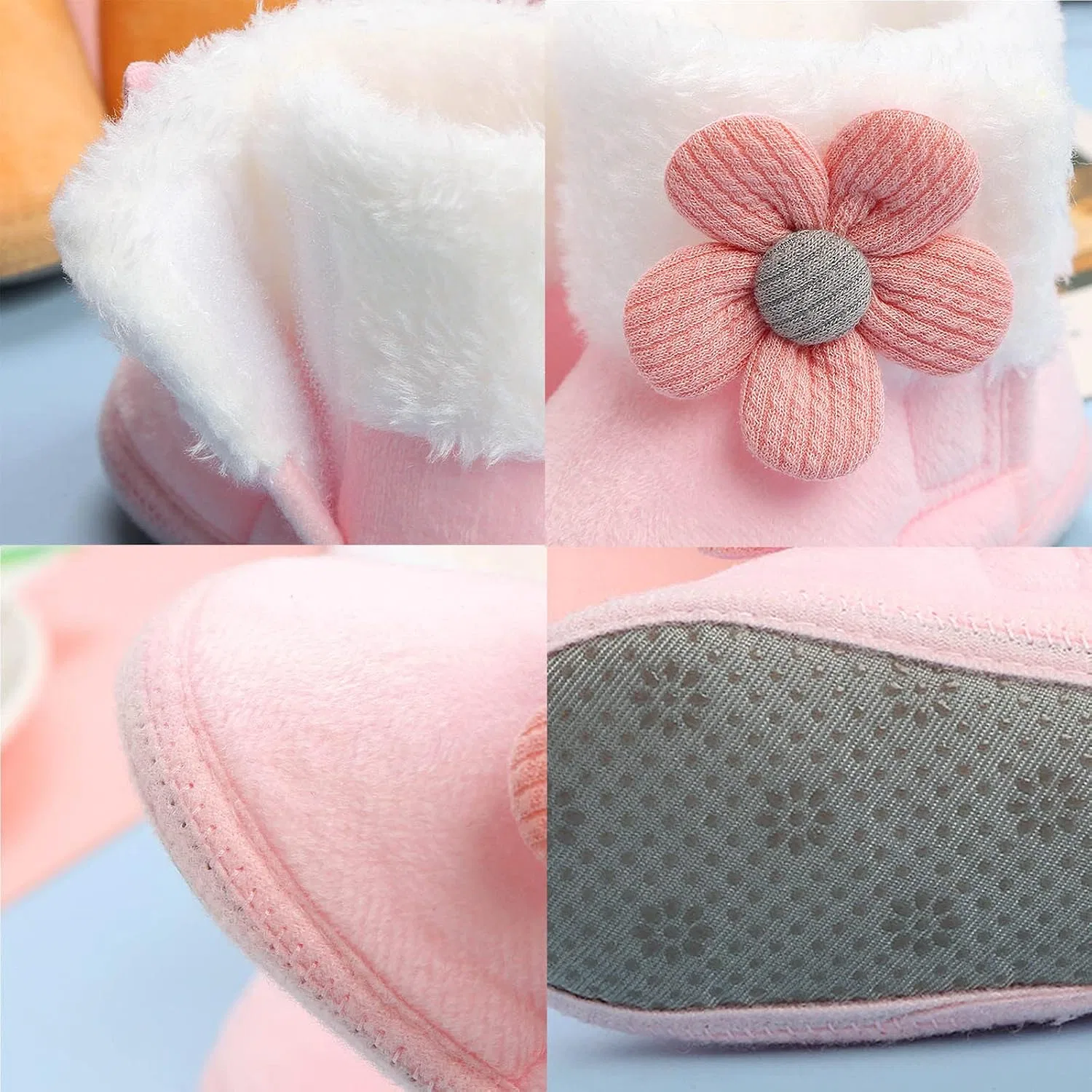 Детские ботинки для девочек с утеплённой подкладкой, модель Warm Fuzzy Lined Soft Boots, Pink — фото 3