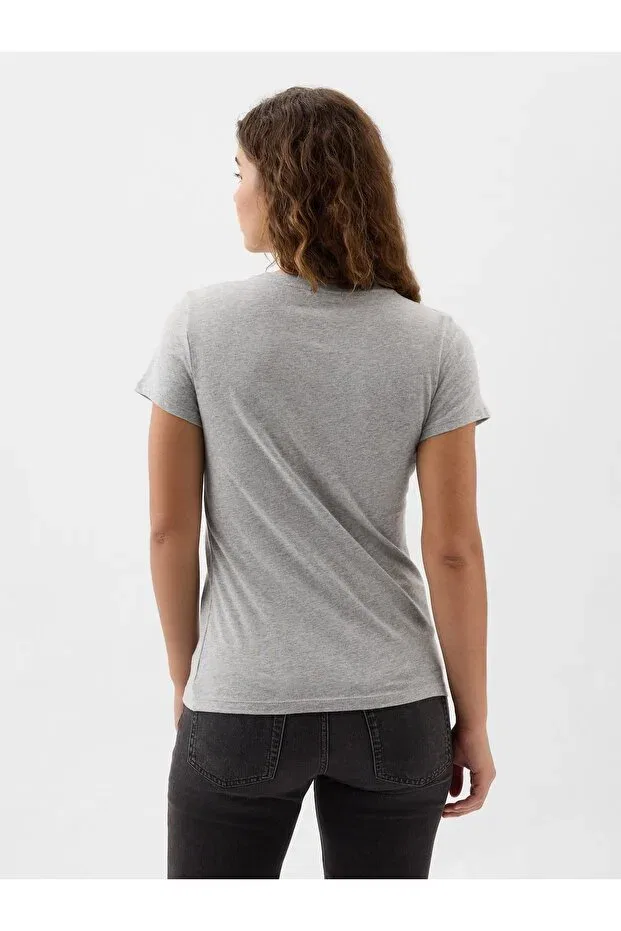 Женская футболка с принтом Logo T-Shirt Gap, Gray-005 — фото 4