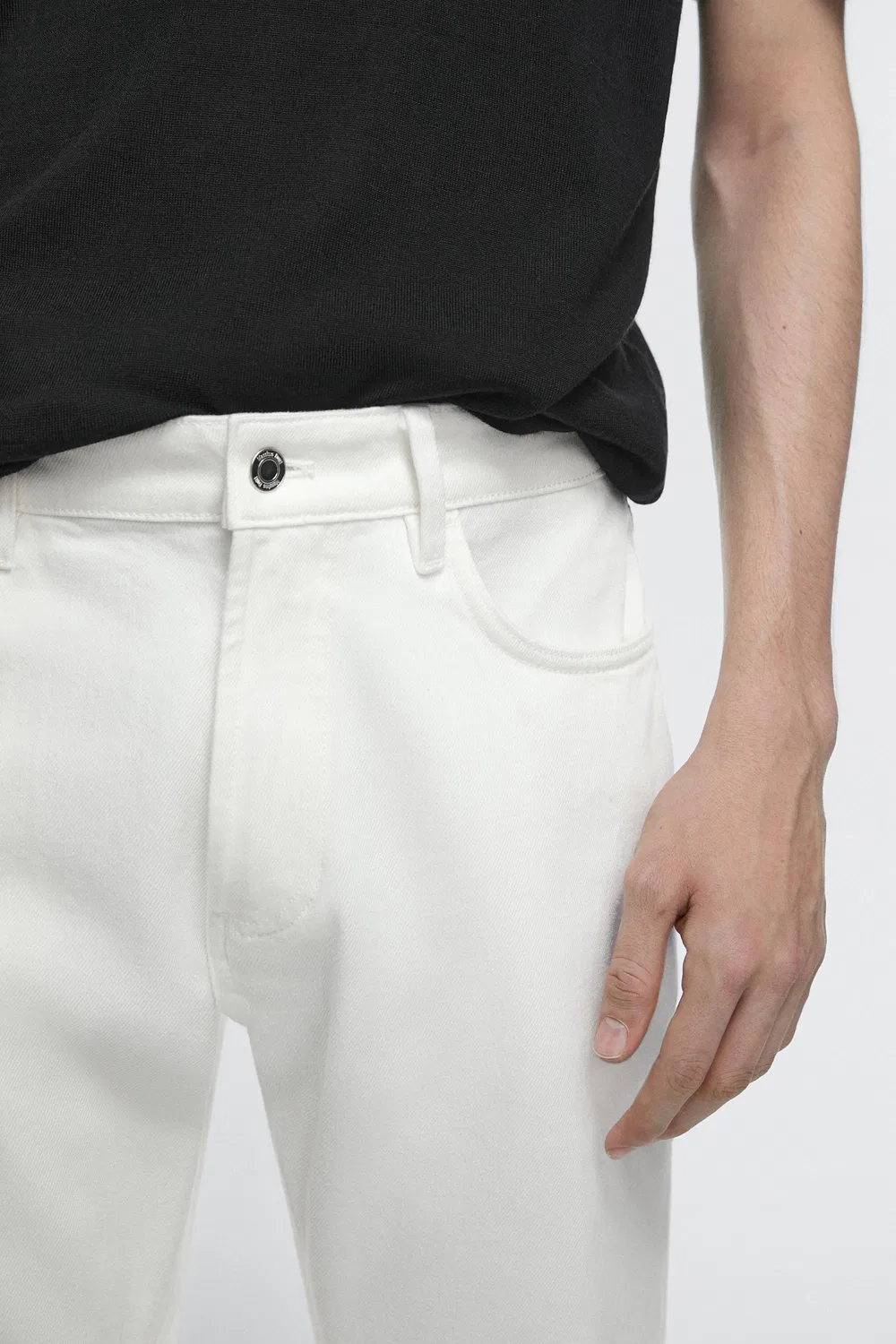 Джинсы Massimo Dutti, узкие, белый — фото 4