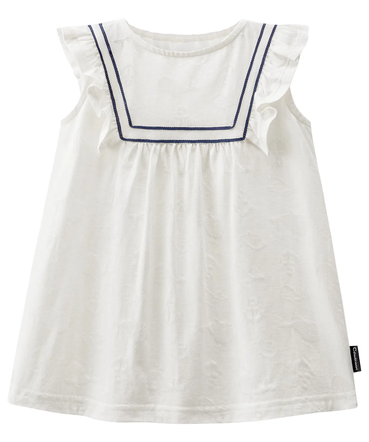 Детская туника для девочек с длинным рукавом модель Whale JQ, combimini, Off White — фото 2