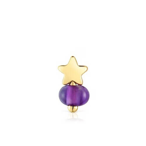 

Серьга одиночная Tous Balloon Star, золото/аметист