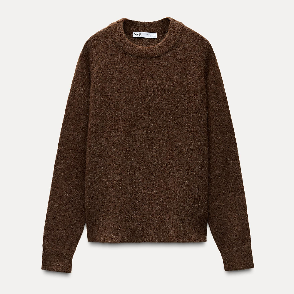 

Свитер Zara Plain Knit, коричневый