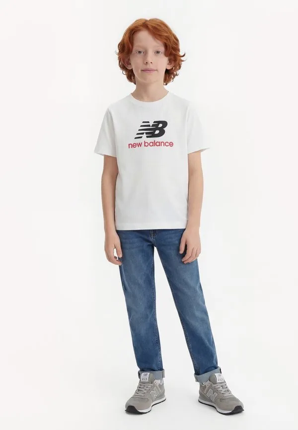 Футболка с принтом логотипа stacked New Balance, Bright White