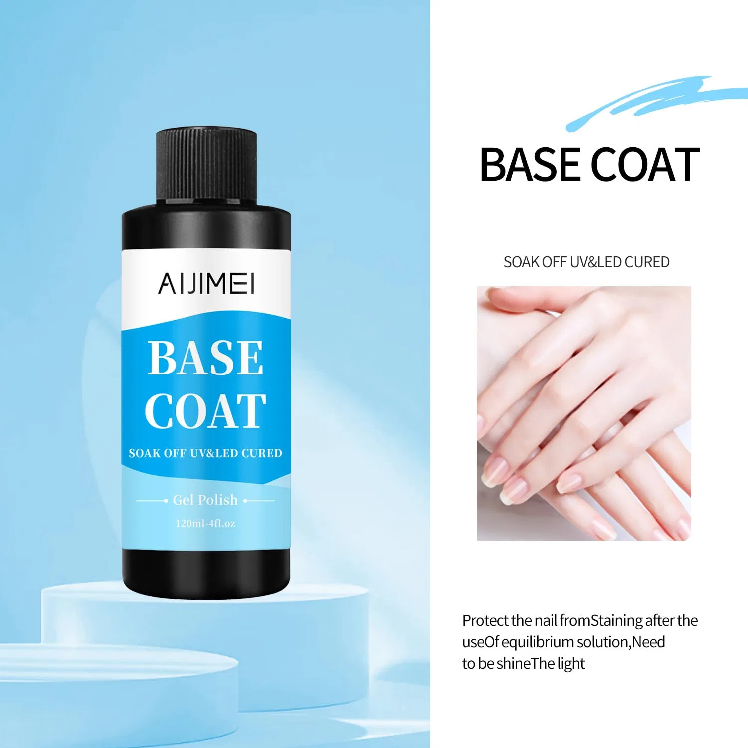 Быстросохнущая база для гель-лака AIJIMEI, 120 мл Aijimei, 120 Ml Base Coat — фото 2